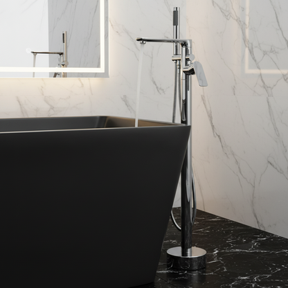 Vrijstaande badkraan Emilia - Chrome - 88 × 22 × 16 cm