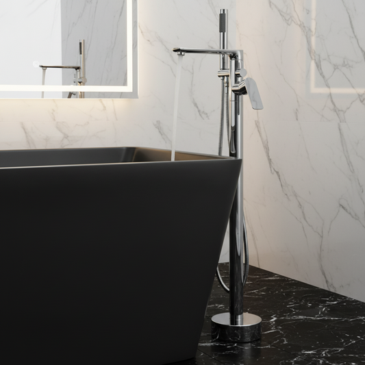 Vrijstaande badkraan Emilia - Chrome - 88 × 22 × 16 cm