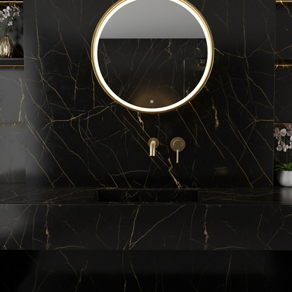 Inbouw wastafelkraan Angelica - Brushed gold - 23 × 20.5 × 10 cm