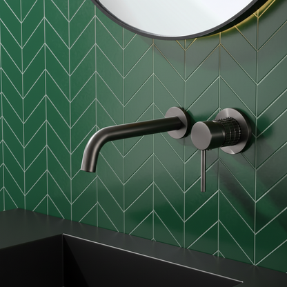 Inbouw wastafelkraan Angelica - Gunmetal grey - 23 × 20.5 × 10 cm