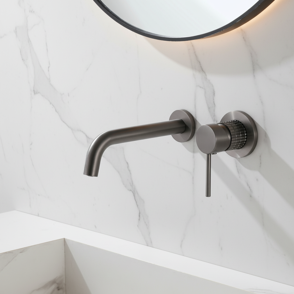 Inbouw wastafelkraan Angelica - Gunmetal grey - 23 × 20.5 × 10 cm