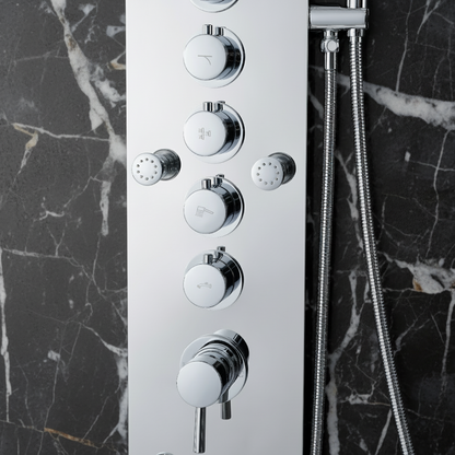 Douchepaneel Nana – Waterval – Massagejets – Chrome - 150 × 20 × 60 cm