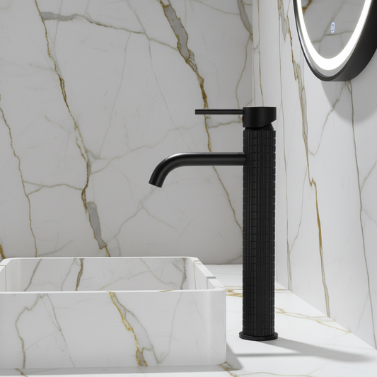 Hoge wastafelkraan Angelica - Matte black - 30,5 × 5,5 × 19 cm