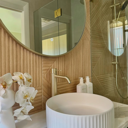 Hoge wastafelkraan Valencia - 1-Gats - Brushed gold