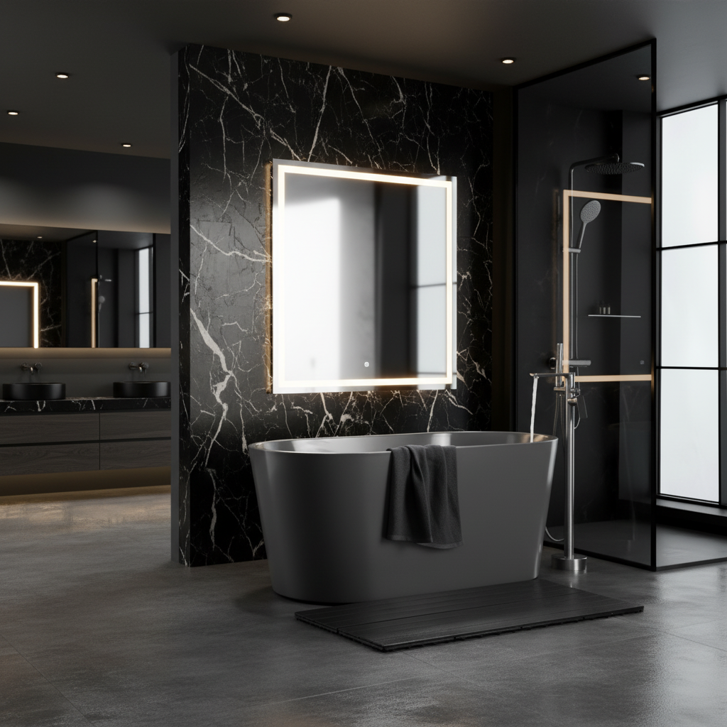 Vrijstaande badkraan Emilia - Gunmetal grey - 88 × 22 × 16 cm