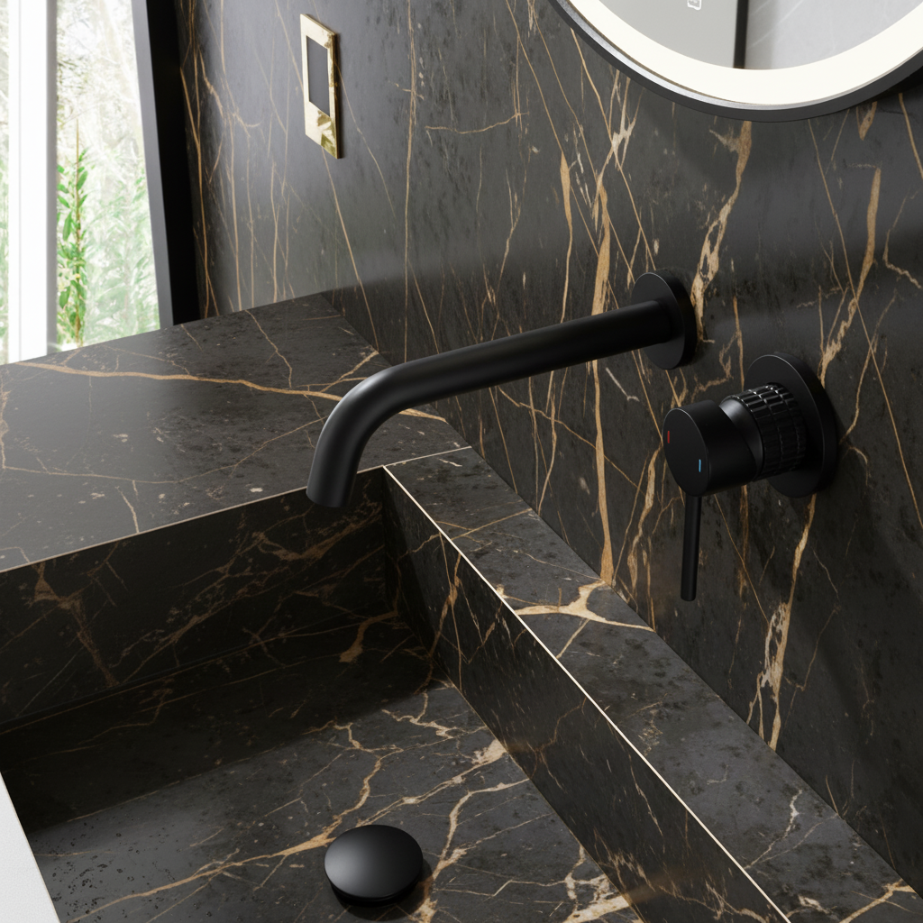 Inbouw wastafelkraan Angelica - Matte black - 23 × 20.5 × 10 cm