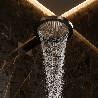 Thermostatische Inbouw Regendoucheset Marino –  - Digitale Regeling - Waterval & Staafhanddouche – Gunmetal Grey