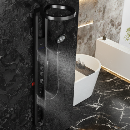 Thermostatisch Douchepaneel Marcelo – Digitale Display - Matte black - 182 × 40 × 52 cm