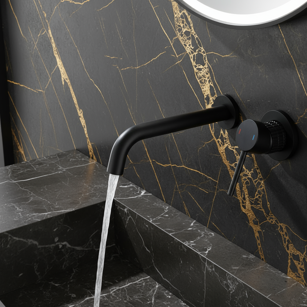 Inbouw wastafelkraan Angelica - Matte black - 23 × 20.5 × 10 cm