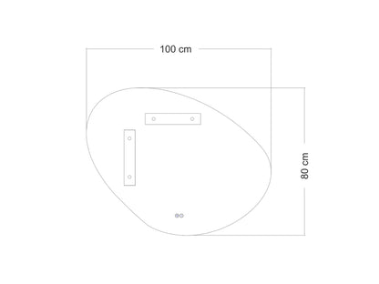 LED Badkamerspiegel - Horizontaal of verticaal - Alessia 100x80cm