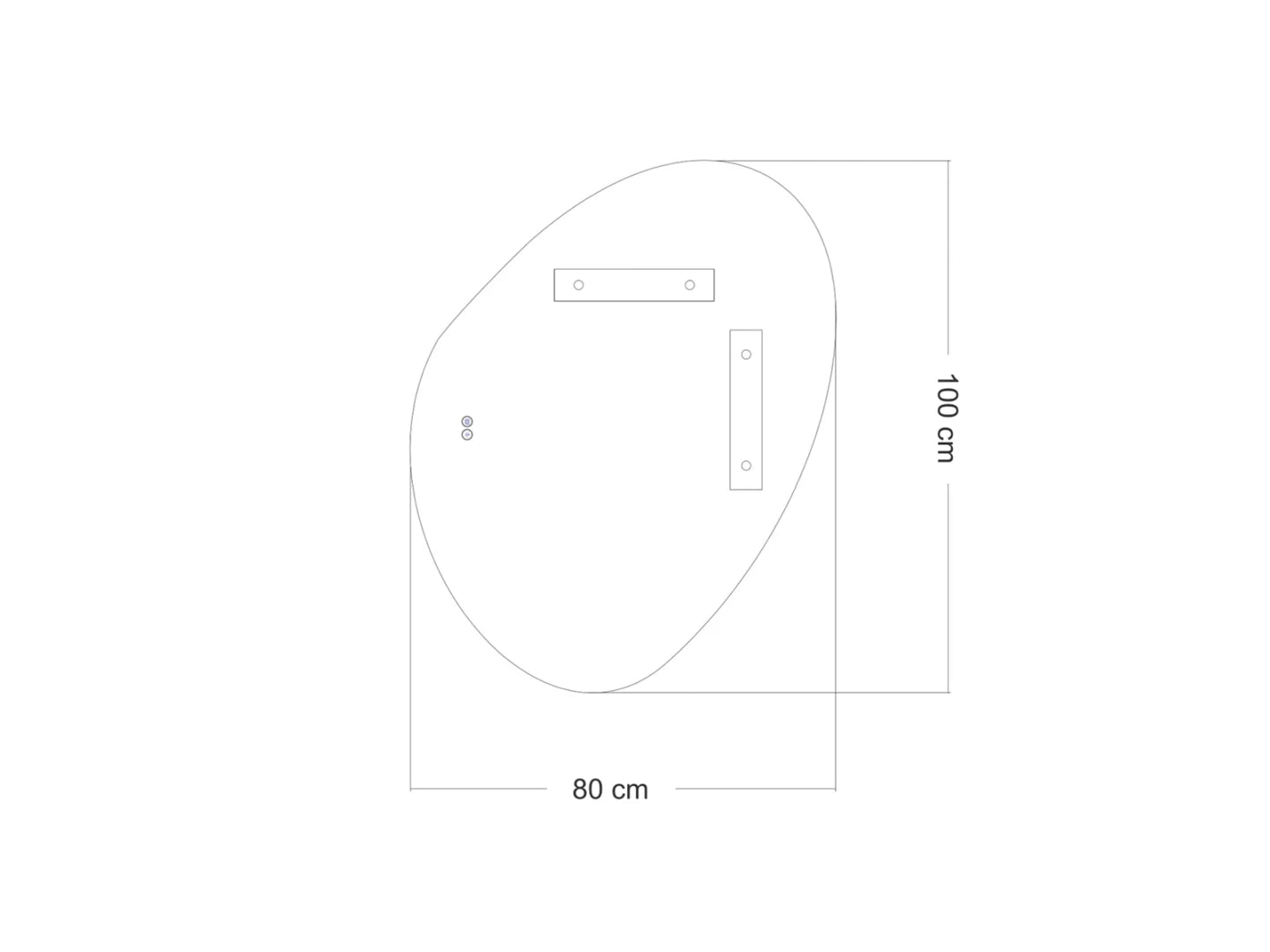LED Badkamerspiegel - Horizontaal of verticaal - Alessia 100x80cm