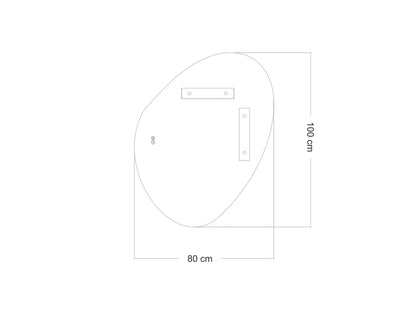 LED Badkamerspiegel - Horizontaal of verticaal - Alessia 100x80cm