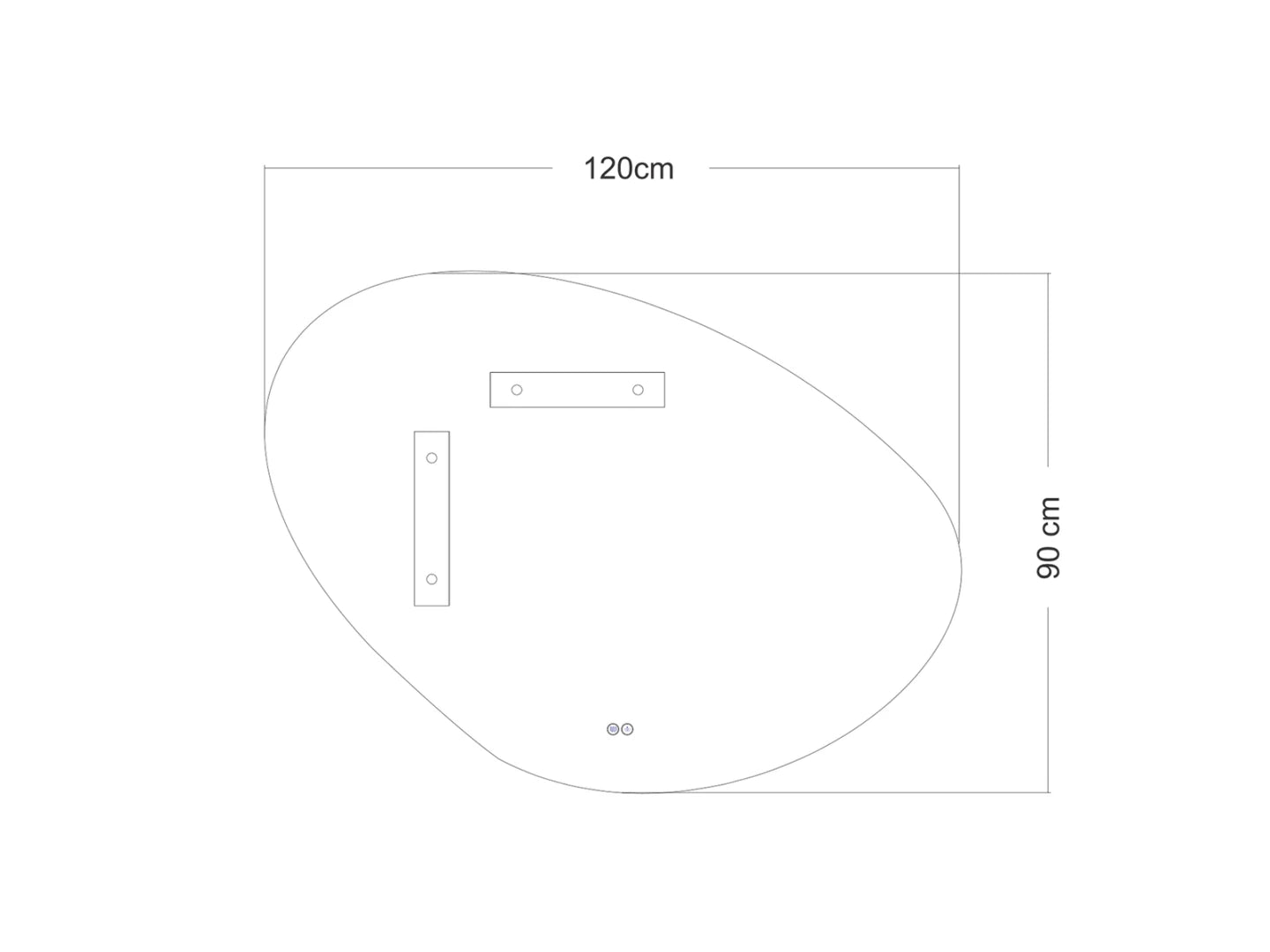 LED Badkamerspiegel - Horizontaal of verticaal - Alessia 120x90cm