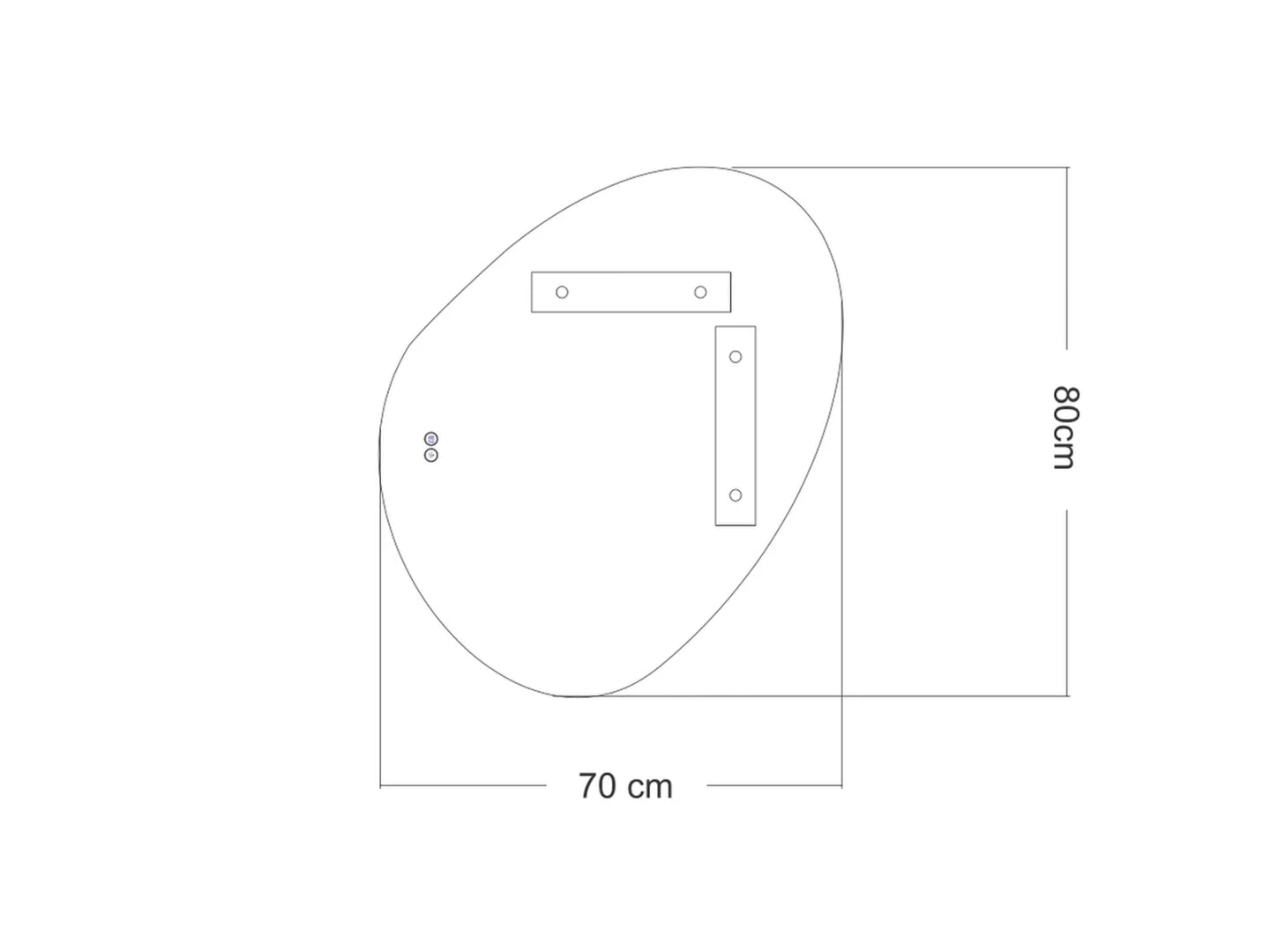 LED Badkamerspiegel - Horizontaal of verticaal - Alessia 80x70cm