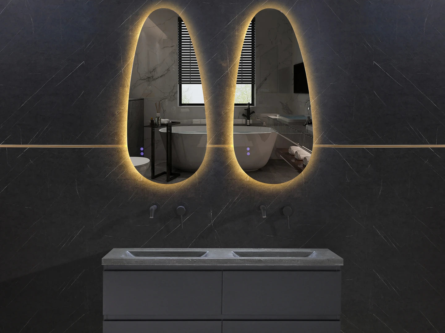 LED Badkamerspiegel - Horizontaal of verticaal - Darla 140x65cm