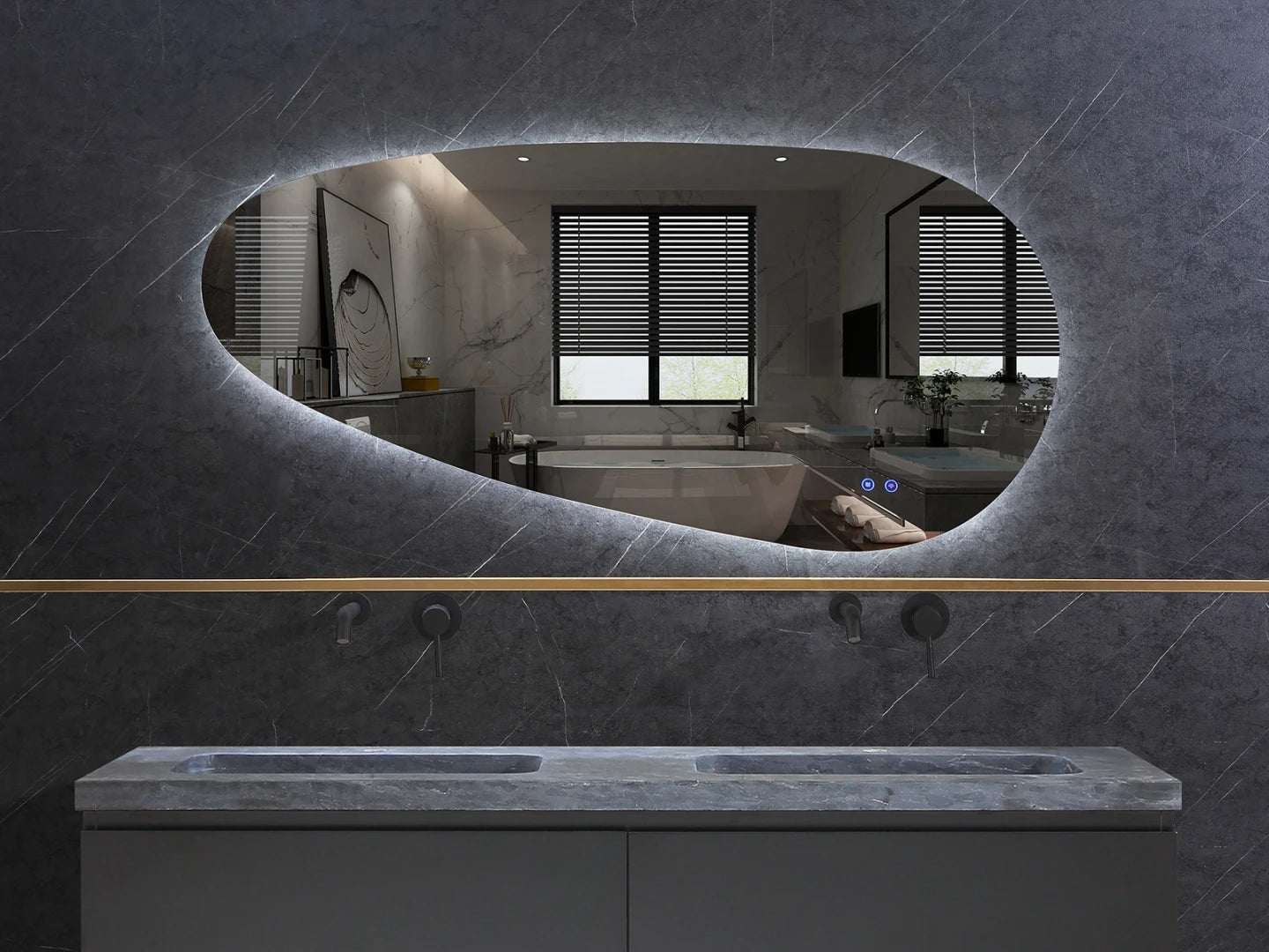 LED Badkamerspiegel - Horizontaal of verticaal - Darla 140x65cm