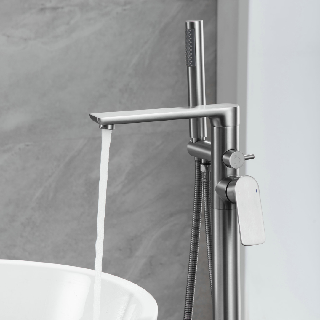 Vrijstaande badkraan Emilia - Gunmetal grey - 88 × 22 × 16 cm