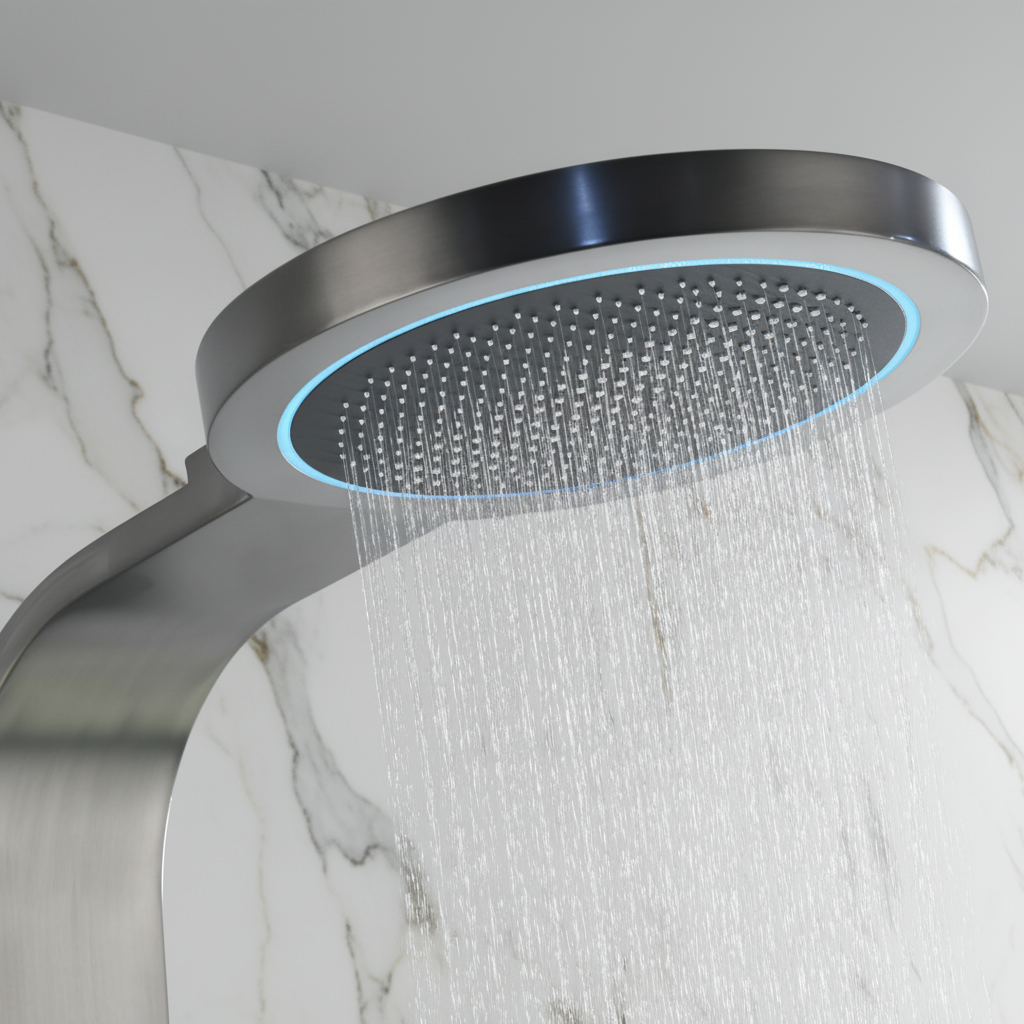 Douchepaneel Elena - LED - Digitaal display - Gunmetal grey - 145 × 18 × 65 cm