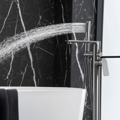 Vrijstaande badkraan Emilia - Gunmetal grey - 88 × 22 × 16 cm