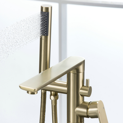 Vrijstaande badkraan Emilia - Brushed gold - 88 × 22 × 16 cm