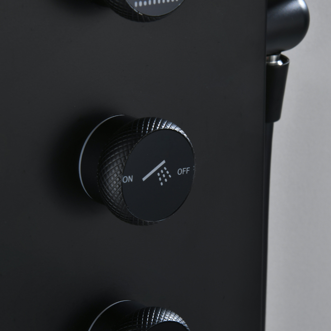 Douchepaneel Elena - LED - Digitaal display - Matte black - 145 × 18 × 65 cm