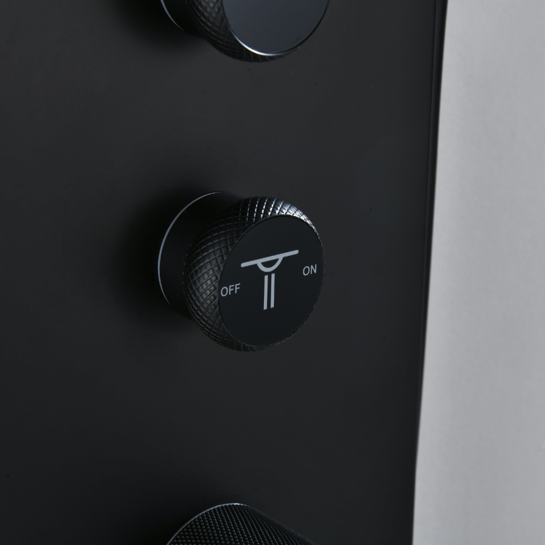 Douchepaneel Elena - LED - Digitaal display - Matte black - 145 × 18 × 65 cm