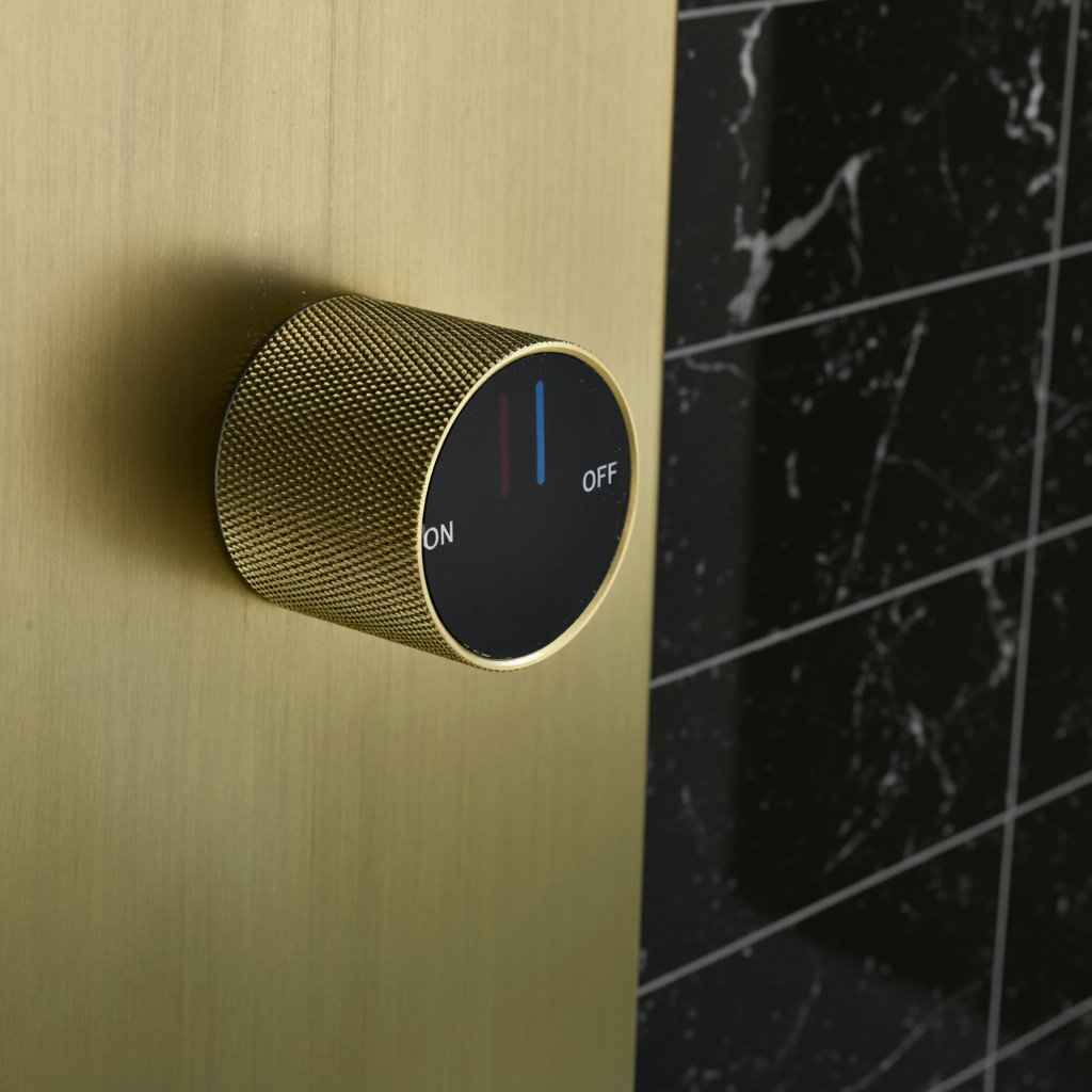 Douchepaneel Elena - LED - Digitaal display - Brushed gold - 145 × 18 × 65 cm