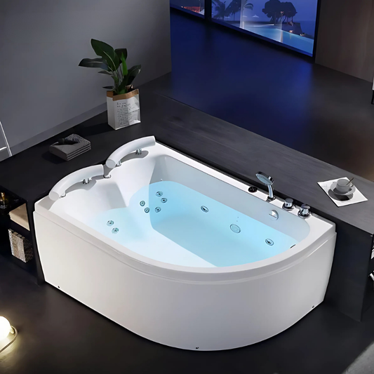 Hoekbad Massagebad – Florence – Glans Wit – 170x120x64 cm