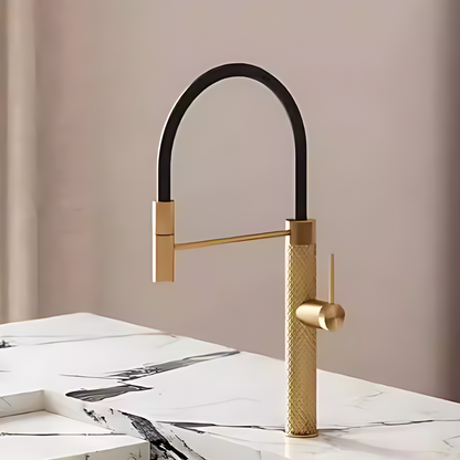 Semi-professionele Keukenkraan Angelica – Uittrekbare Uitloop – Brushed gold - 52.9 × 24.9 × 5.5 cm