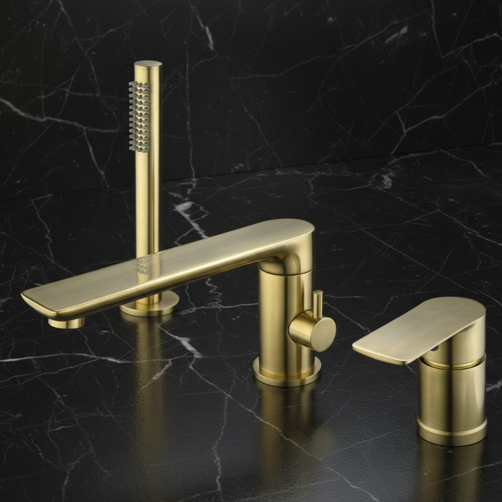 Opbouw badkraan Vero – Brushed gold - 21,6 × 24 × 19,5 cm