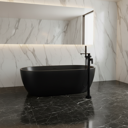 Vrijstaande badkraan Emilia - Matte black - 88 × 22 × 16 cm