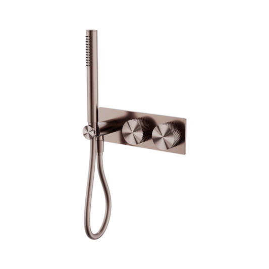 Inbouw douchemengkranen Valencia - Staafhanddouche - Brushed bronze