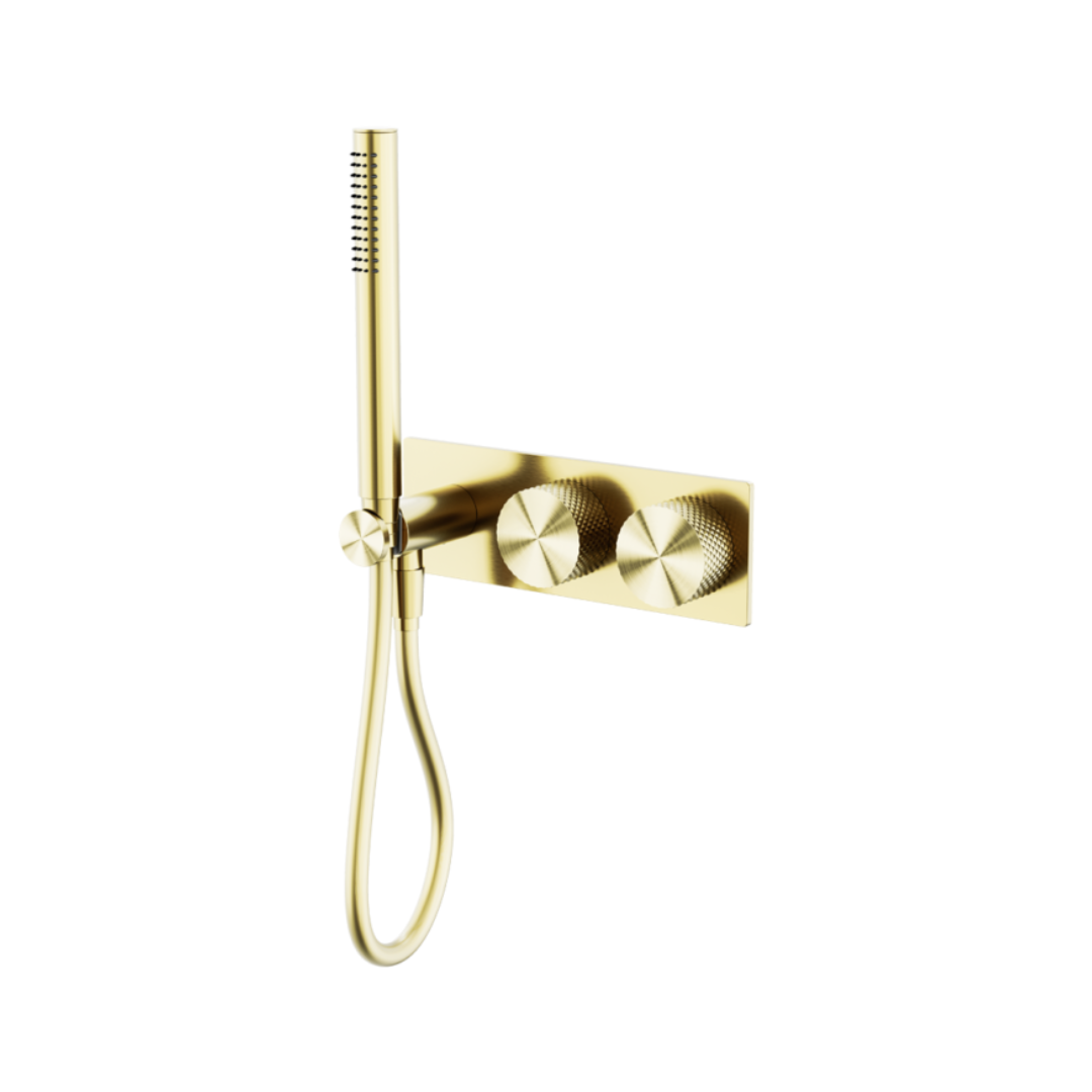 Inbouw douchemengkranen Valencia - Staafhanddouche - Brushed gold