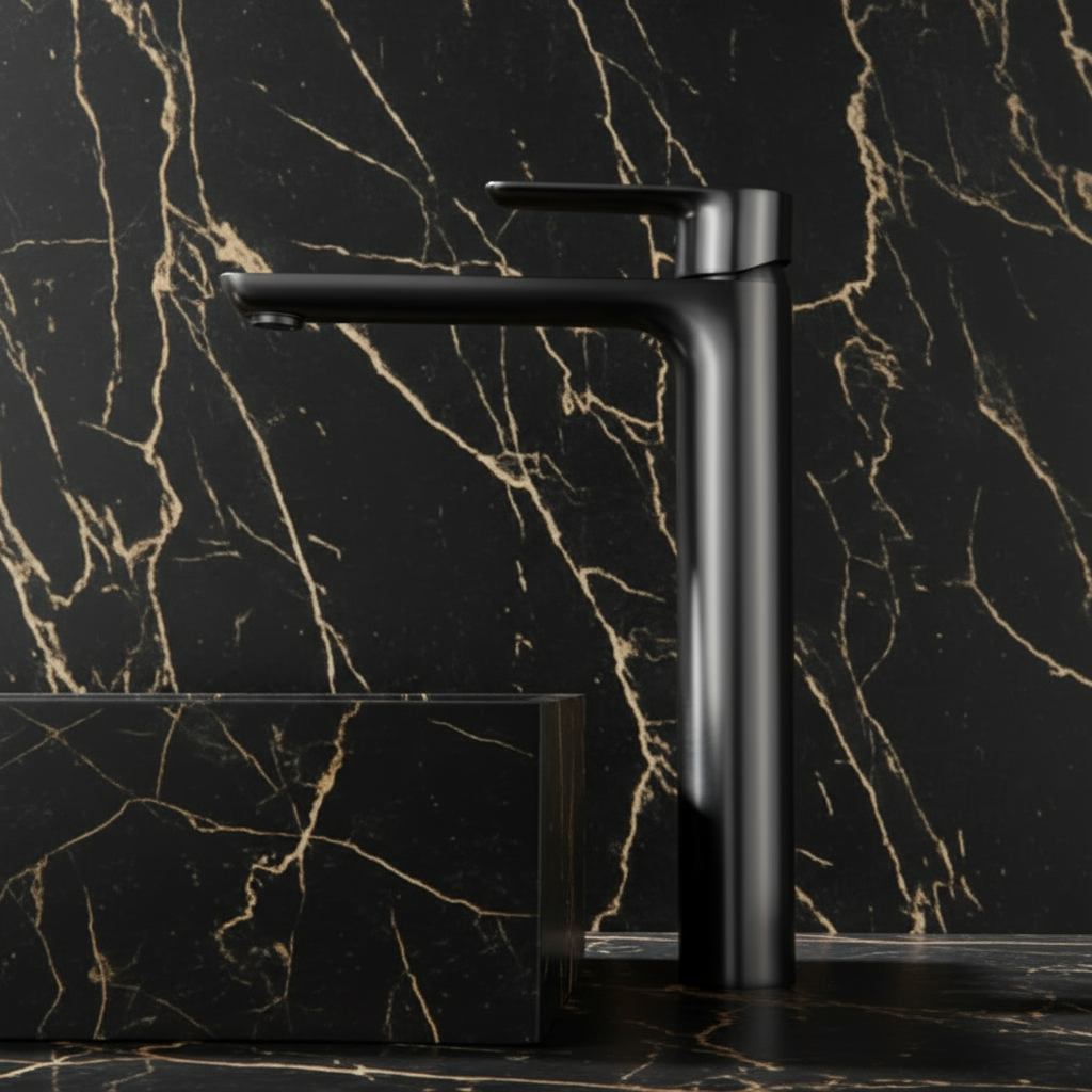 Hoge wastafelkraan  – Silvio – Gunmetal grey - 31,5 × 19 × 4,5 cm