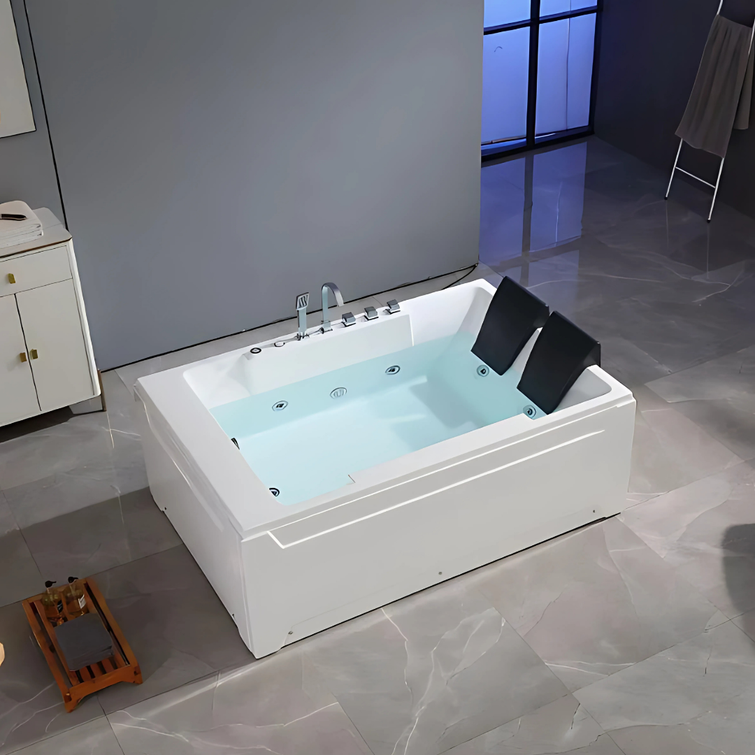 Vrijstaand Massagebad – Valenza – Glans Wit – 182x122x67 cm