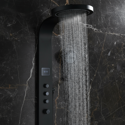 Douchepaneel Elena - LED - Digitaal display - Matte black - 145 × 18 × 65 cm