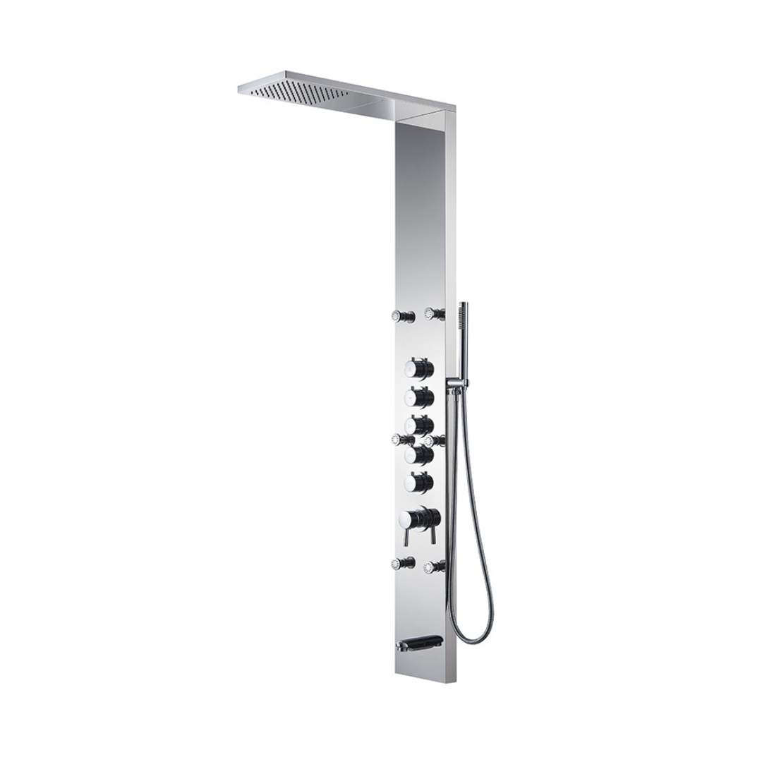 Douchepaneel Nana – Waterval – Massagejets – Chrome - 150 × 20 × 60 cm