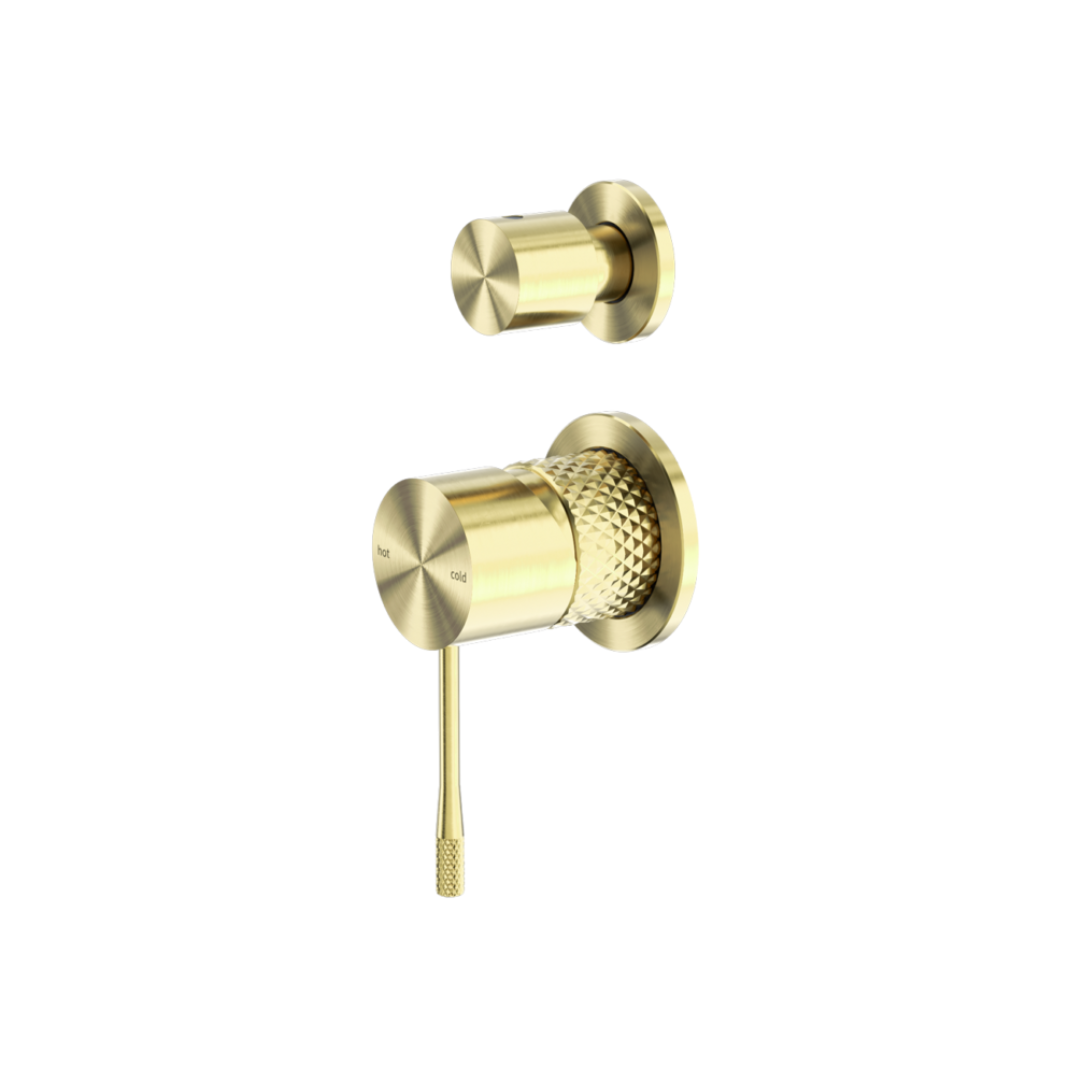 Inbouw mengkraan met diverter – Valencia - 2-gats – Brushed gold