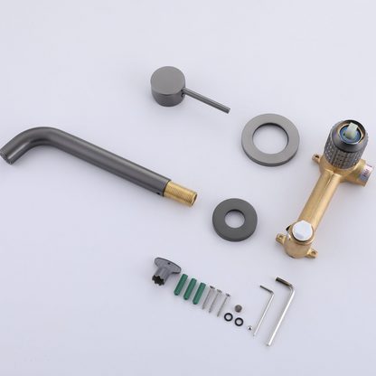 Inbouw wastafelkraan Angelica - Gunmetal grey - 23 × 20.5 × 10 cm