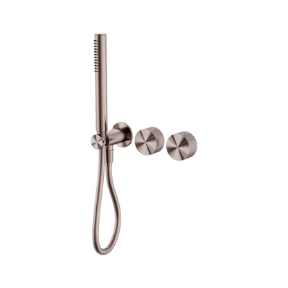 Inbouw douchemengkranen Valencia - Staafhanddouche - Zonder achterplaat - Brushed bronze