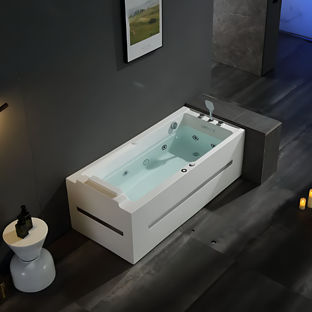 Vrijstaand Massagebad – Monaco – Glans Wit – 160x75x63 cm