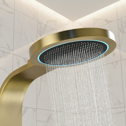 Douchepaneel Elena - LED - Digitaal display - Brushed gold - 145 × 18 × 65 cm