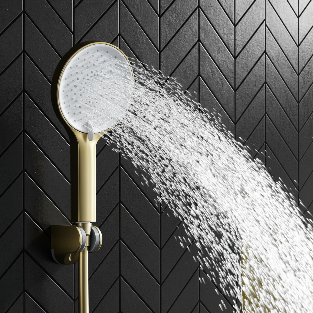 Thermostatisch Douchepaneel Marcelo – Digitale Display - Brushed gold - 182 × 40 × 52 cm