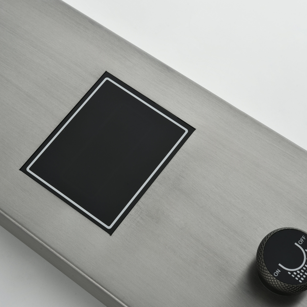 Douchepaneel Elena - LED - Digitaal display - Gunmetal grey - 145 × 18 × 65 cm