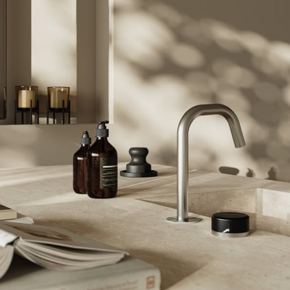 Inbouw mengkraan – Sorrento – Marquina Black – Brushed nickel