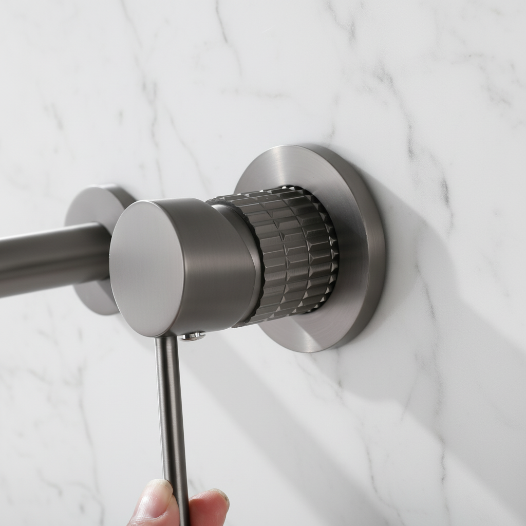 Inbouw wastafelkraan Angelica - Gunmetal grey - 23 × 20.5 × 10 cm