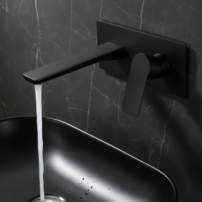 Inbouw wastafelkraan Silvio – Mat zwart - 25 × 10 × 20 cm