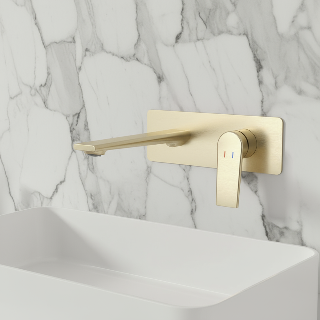 Inbouw wastafelkraan Diego  – Brushed gold - 22,5 × 11 × 20 cm