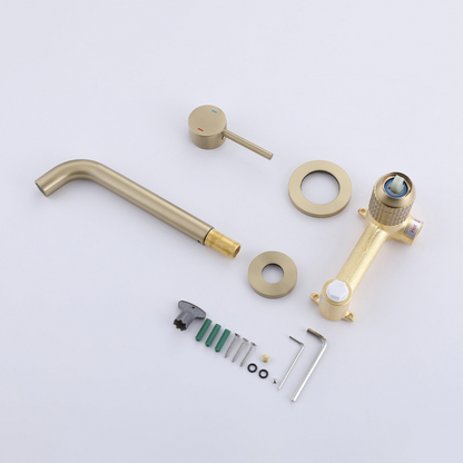 Inbouw wastafelkraan Angelica - Brushed gold - 23 × 20.5 × 10 cm