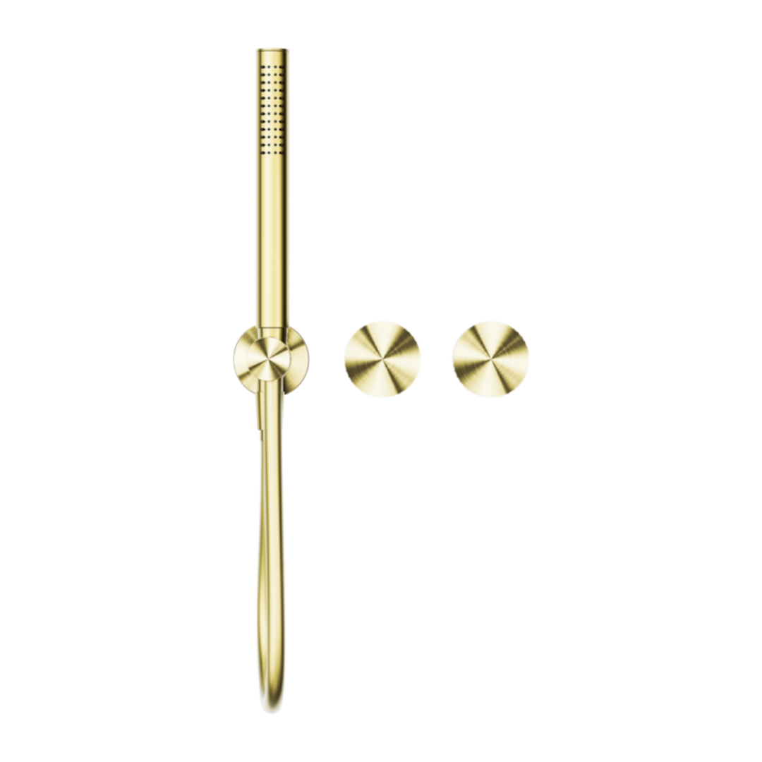 Inbouw douchemengkranen Valencia - Staafhanddouche - Zonder achterplaat - Brushed gold